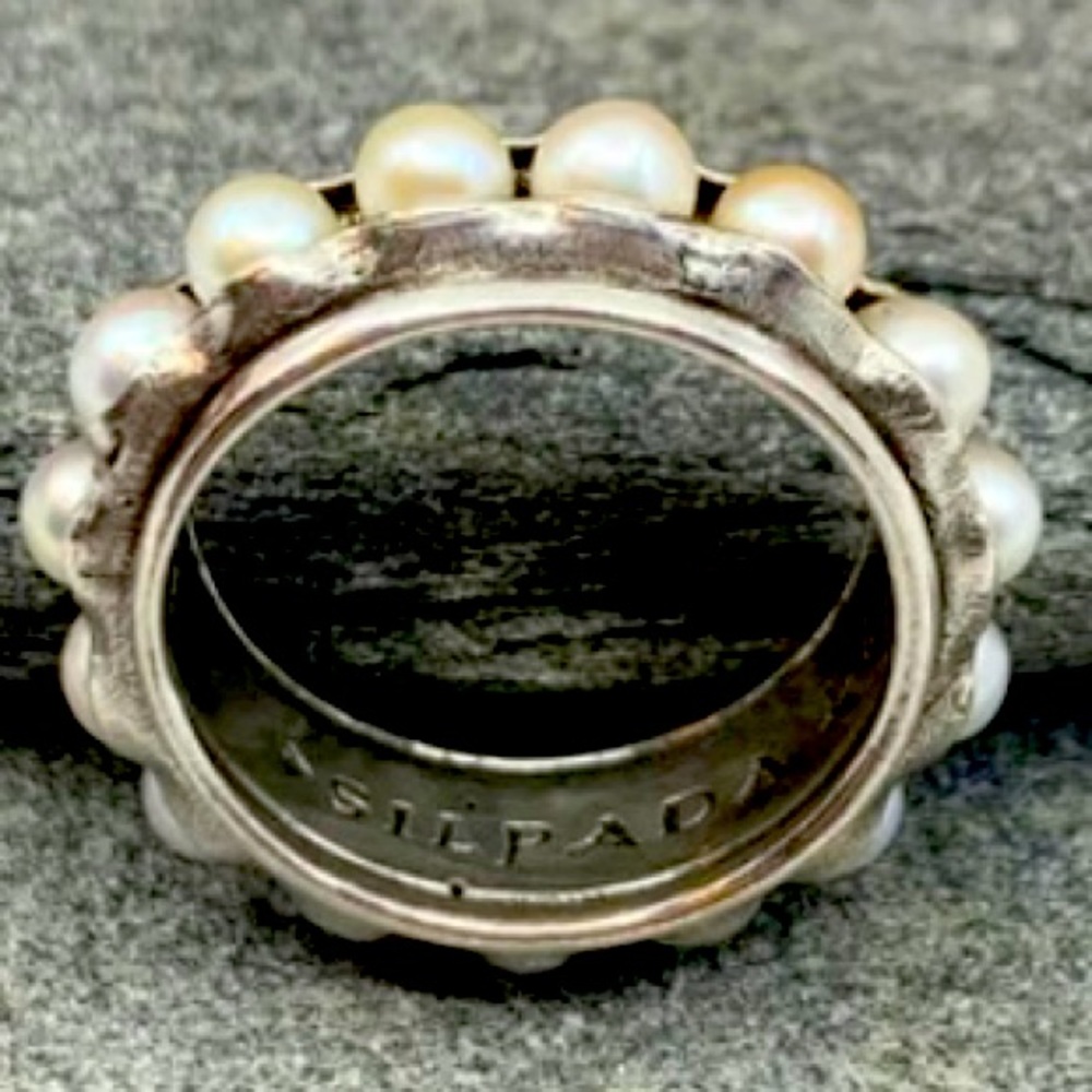 “Nested Pearl” sterling silver Silpada ring. Size 6